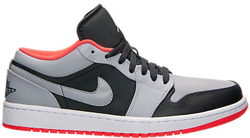 jordan 1 low black white wolf grey infrared 23