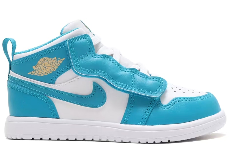 Pre-owned Jordan 1 Mid Alt Sneakers In Aquatone/celestial Gold/white In Multi
