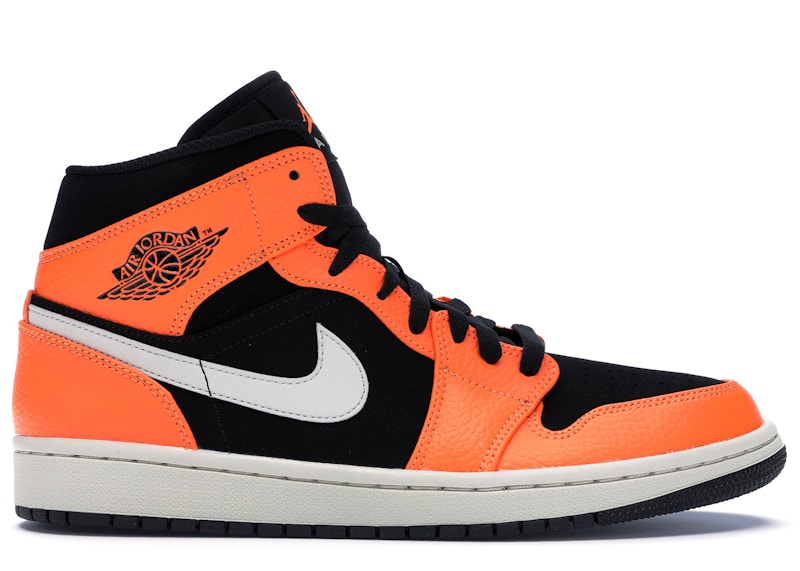 Nike Air Jordan 1 Mid Black Cone オレンジ-