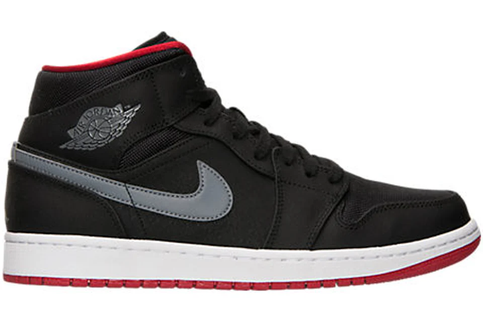 Air jordan 1 mid black red grey outlet