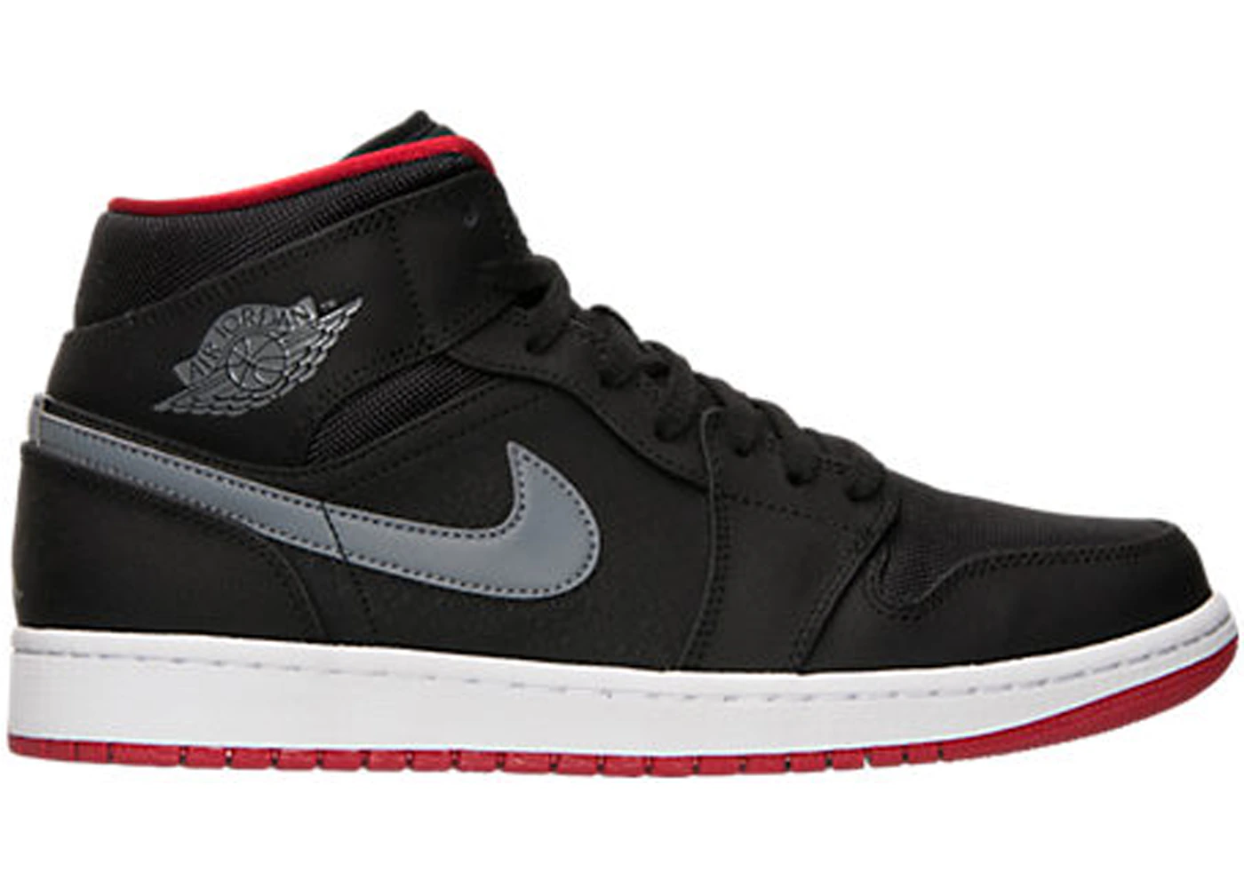 Jordan 1 Mid Black Cool Grey Gym Red Men s 554724 004 US
