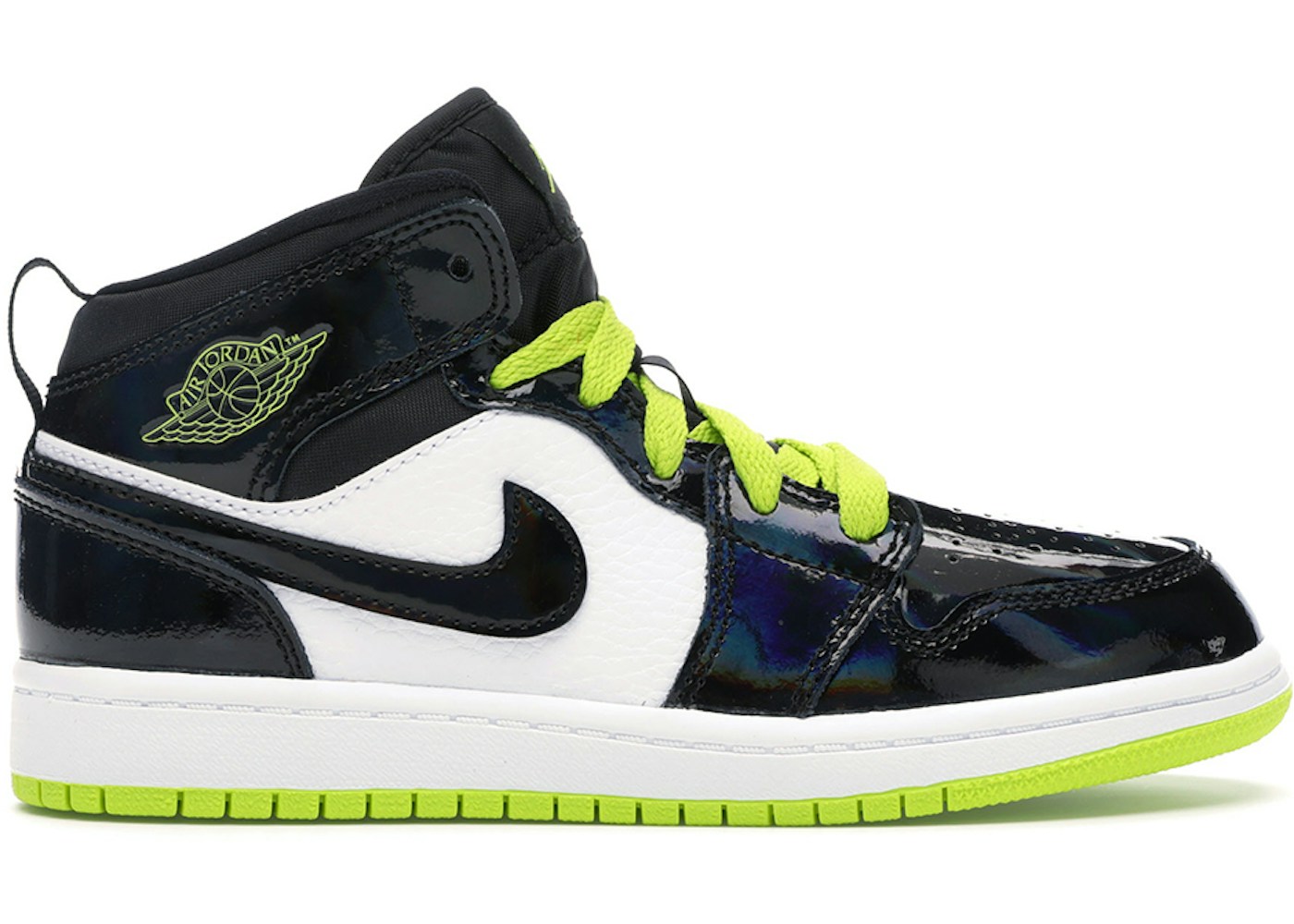 Jordan 1 Mid Black Cyber Mystic Green Ps Bq6932 003 Jordan 1 Mid Black Cyber Mystic Green Ps Bq6932 003