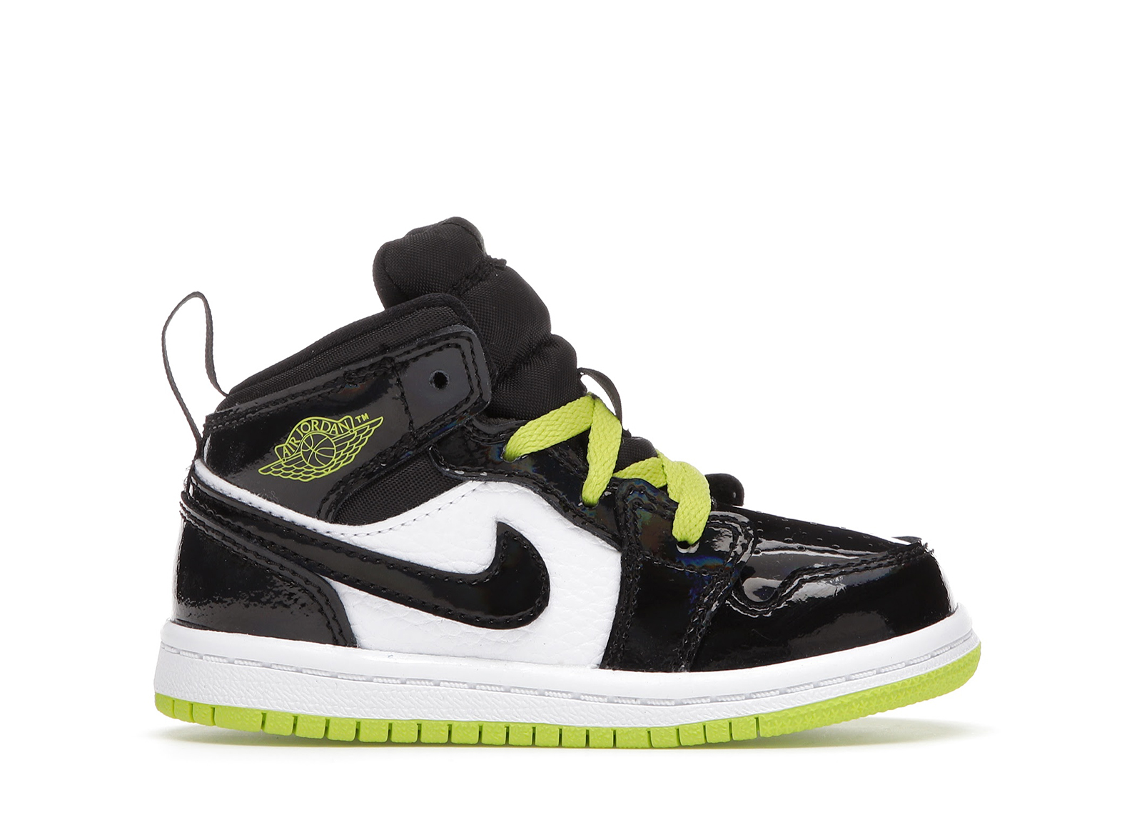 Jordan 1 mid 2025 black cyber mystic green