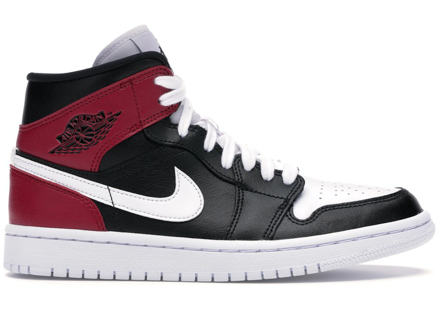 Air jordan 1 mid black/noble red-white best sale