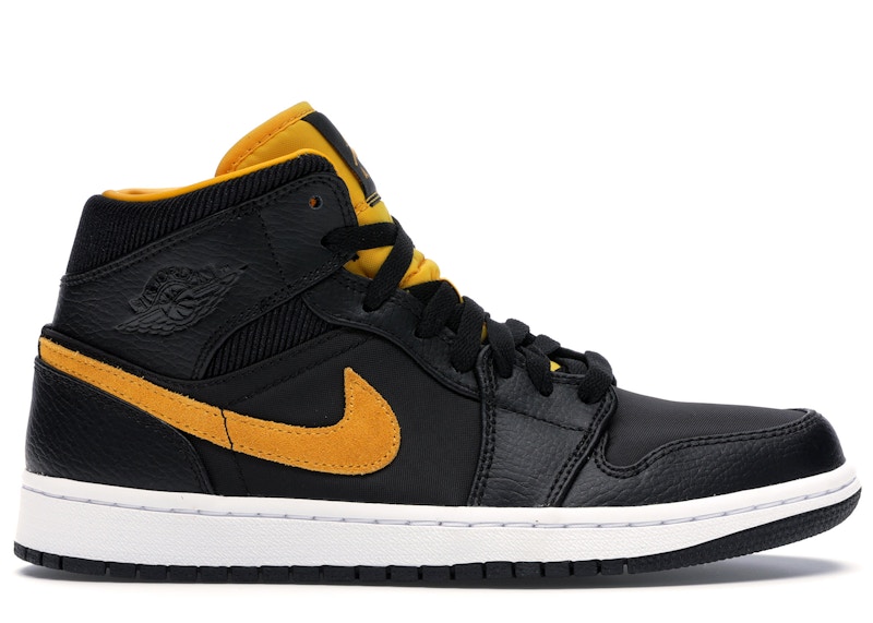 air jordan 1 mid black yellow