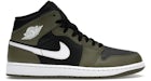 Jordan 1 Mid Black White Olive