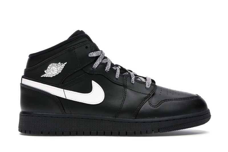 Pre-owned Jordan 1 Mid Speckle Sneakers In Black/white