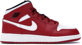 Nike Air Jordan Retro 1 Mid Chicago Toe Gym Red Black White 554725 069 GS  Size