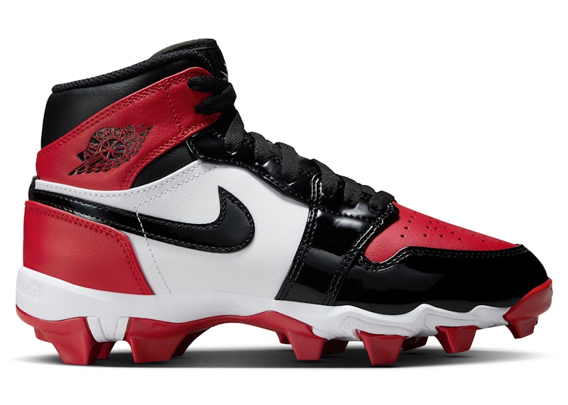 Jordan 1 Mid Cleat Patent Bred Toe (GS) - HF6883-601 - US