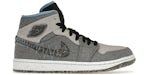 Jordan 1 Mid Crater Grau Universität Blau