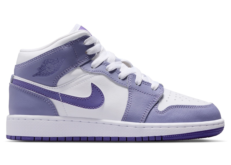 靴 Nike GS Air Jordan 1 Mid Violet. 24,5cm Amazon.com | Nike Youth Air Jordan 1 Mid GS Purple Pulse