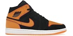 Jordan 1 Mid languette épaisse noir/orange