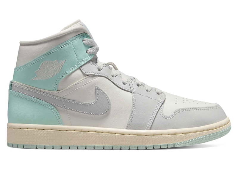 Pre-owned Jordan 1 Mid (women's) Sneakers In Football Grey/igloo In Gray