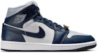 Jordan 1 Mid Football Grey White Midnight Navy (Women's)