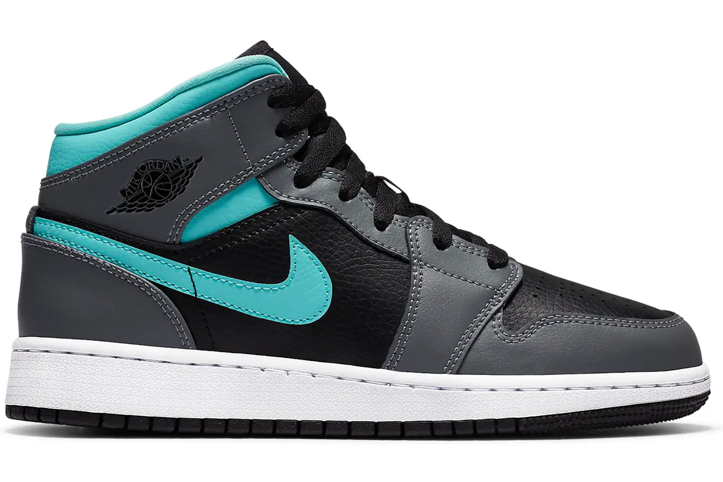 Jordan 1 Mid Grey Aqua (GS) - 554725-063
