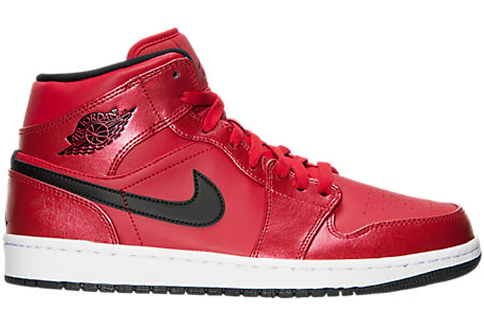 Jordan 1 Mid Gym Red Black Patent Men s 554724 602 US