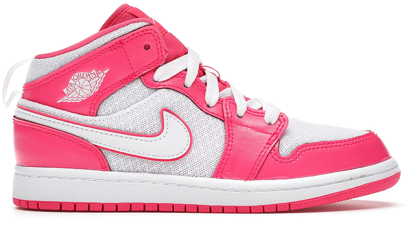 Jordan 1 Mid Hyper Pink White (PS) Kids' - 640737-611 - US
