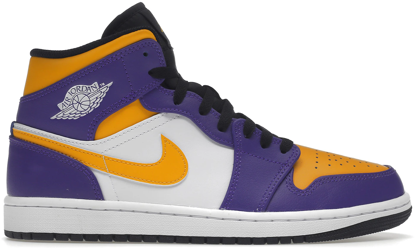 Los Angeles Lakers Purple and Gold High Tops  Jordan shoes retro, Sneakers  men fashion, All nike shoes