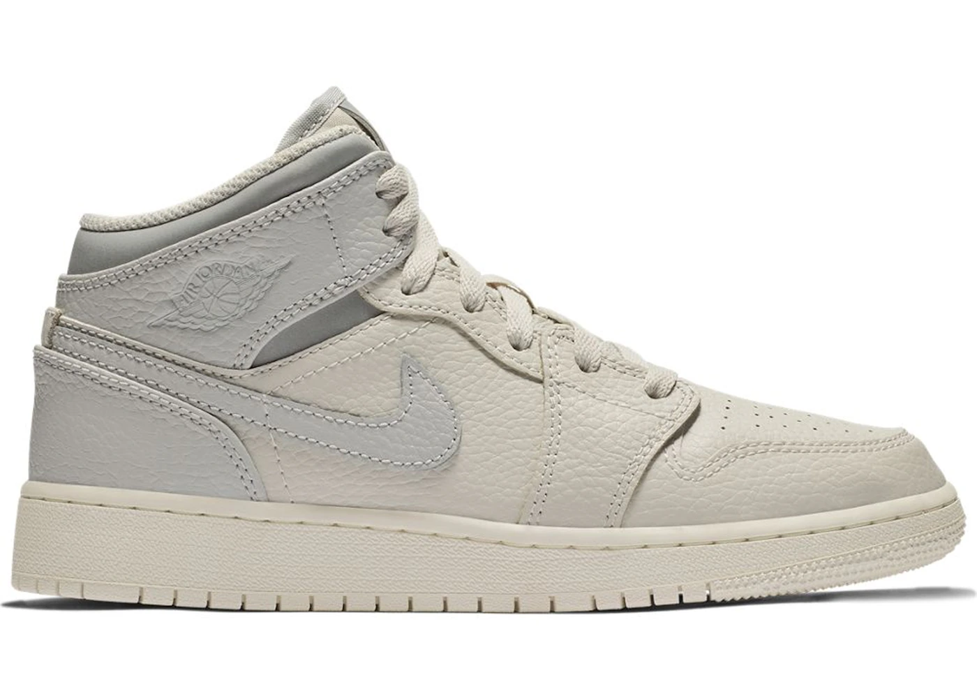 Jordan 1 Mid Light Bone Wolf Grey GS Kids 554725 053 US