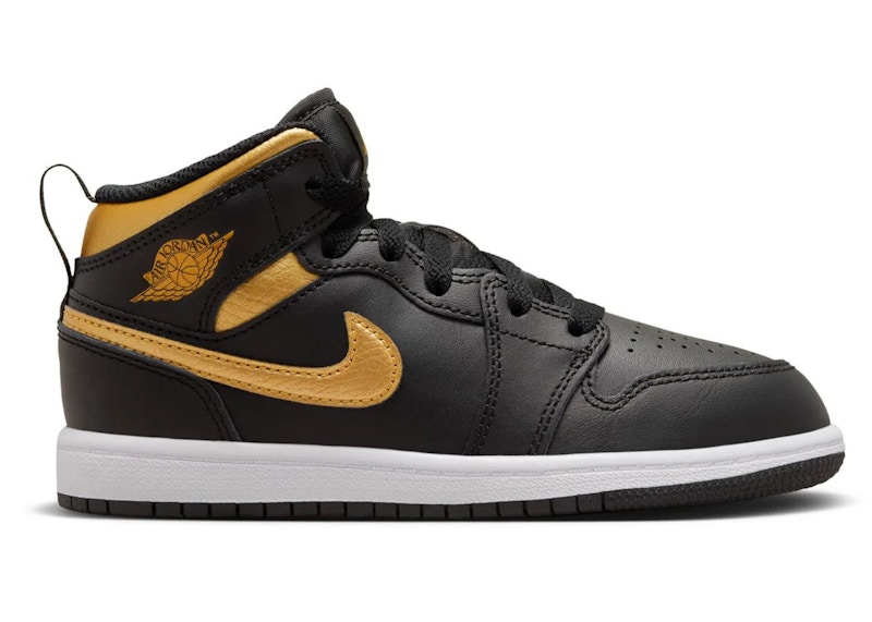 Black and metallic gold jordans hotsell