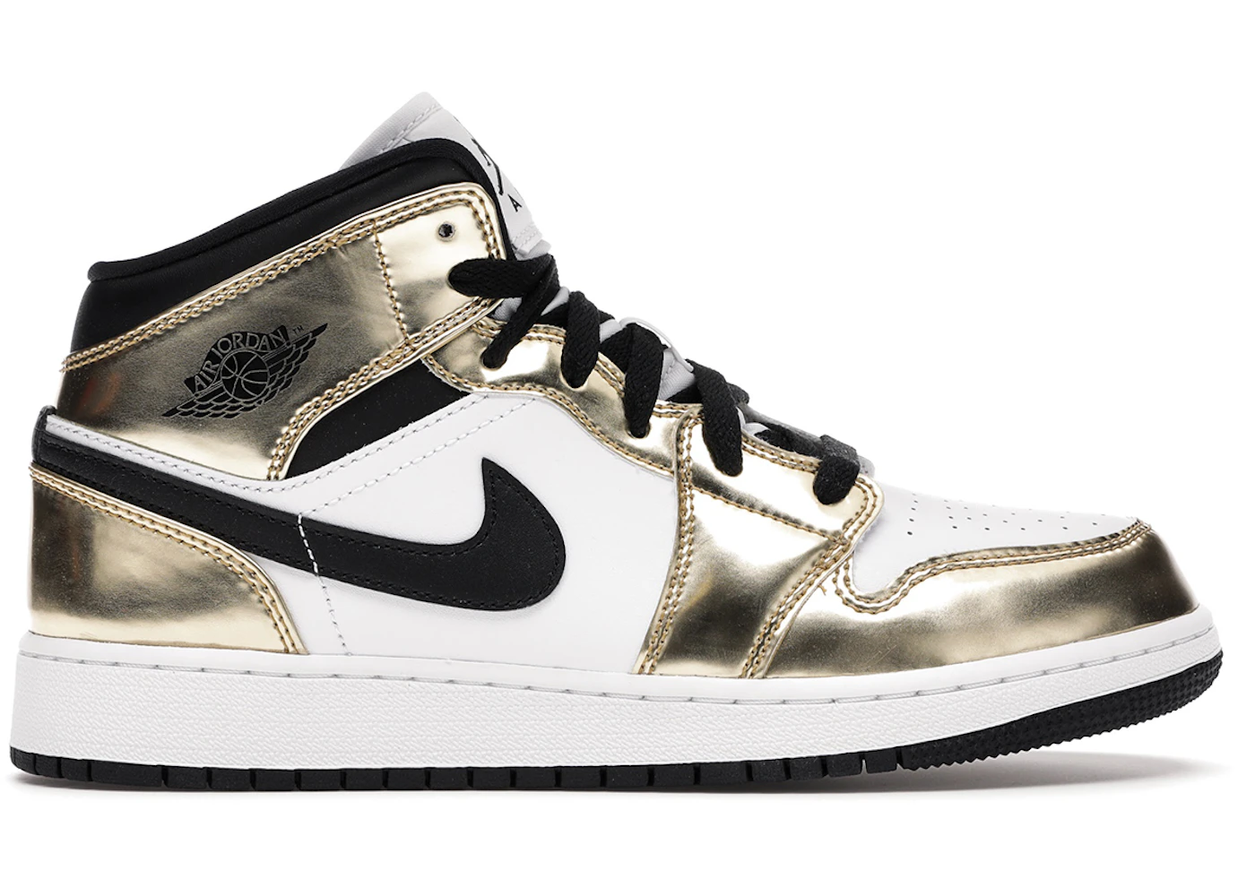 Jordan 1 Mid Metallic Gold Black White Gs Dc14 700 Us Jordan 1 Mid Metallic Gold Black White Gs Dc14 700 Us