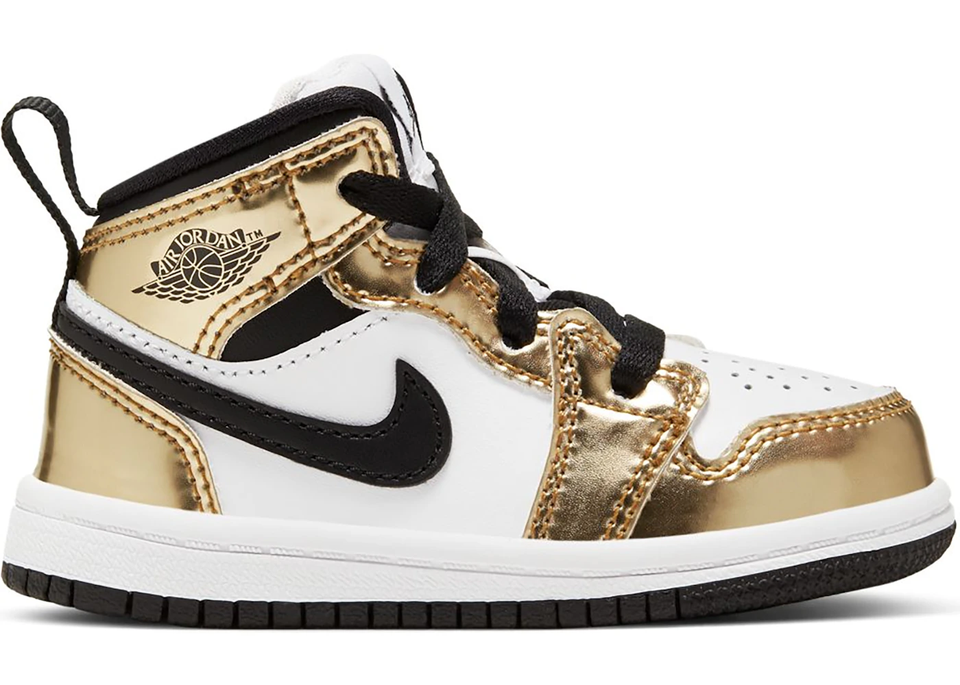 Air jordan 1 top black white and gold