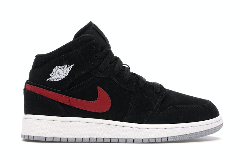 Pre-owned Jordan 1 Mid Swoosh Sneakers In Black/varsity Red/varsity Royal In Multi