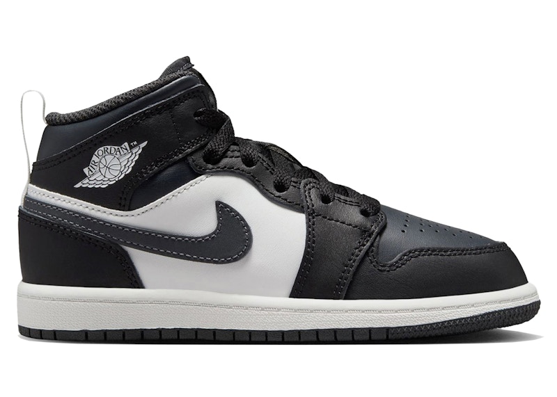 Pre-owned Jordan 1 Mid Toe Sneakers In Black/summit White/off Noir