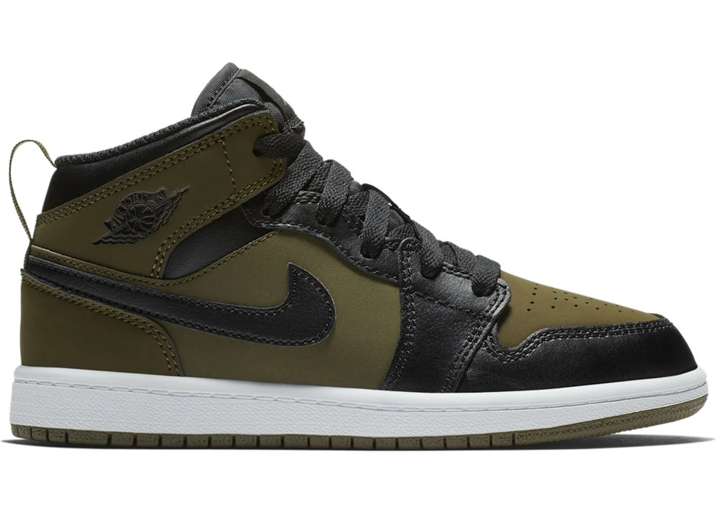 Jordan 1 Mid Olive Canvas PS Kids 640734 301 US