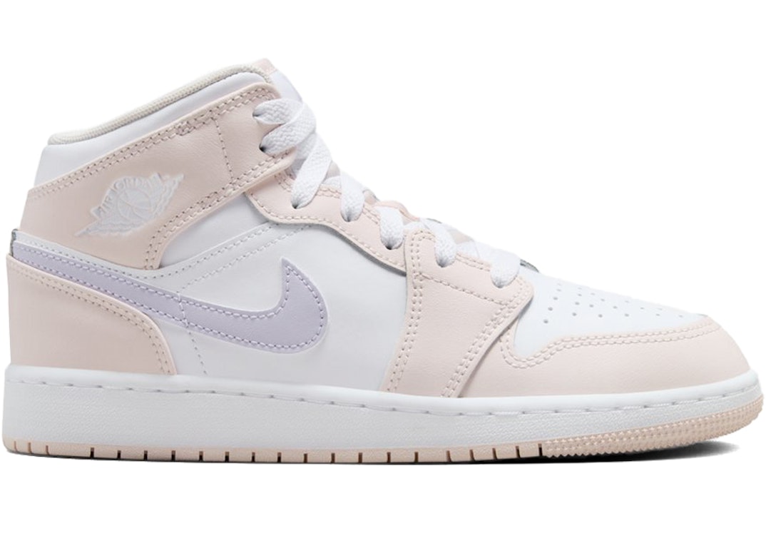 Pre-owned Jordan 1 Mid Pink Wash (gs) In Pink Wash/violet Frost/white