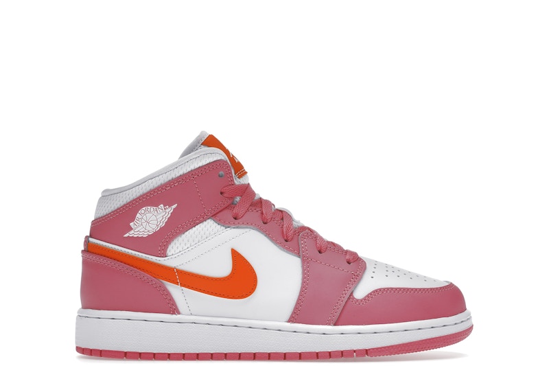 Jordan 1 Mid Pinksicle Safety Orange (GS) Kids' - DX3240-681 - US