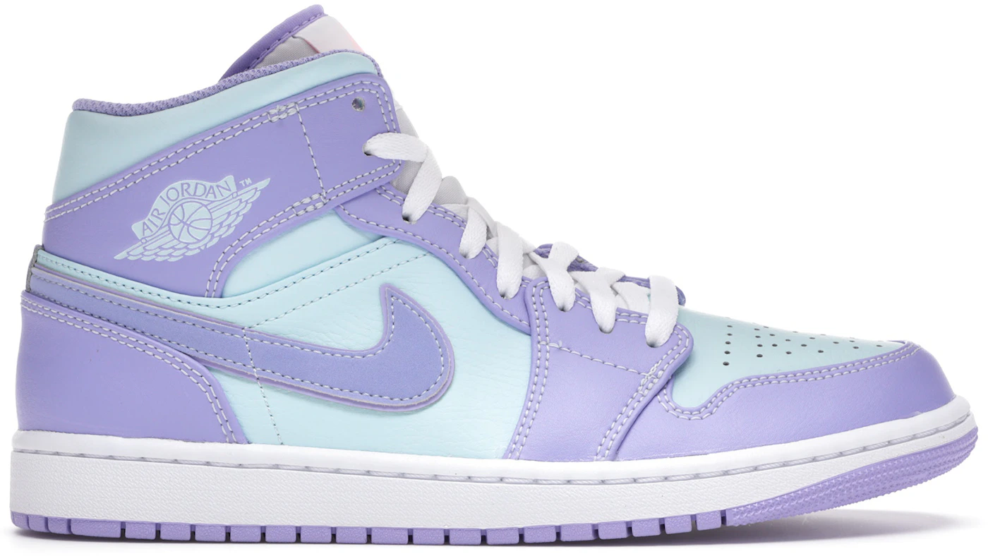 Jordan, Shoes, Jordan S Mid Light Purple With A Light Blue White Shoe  Laces