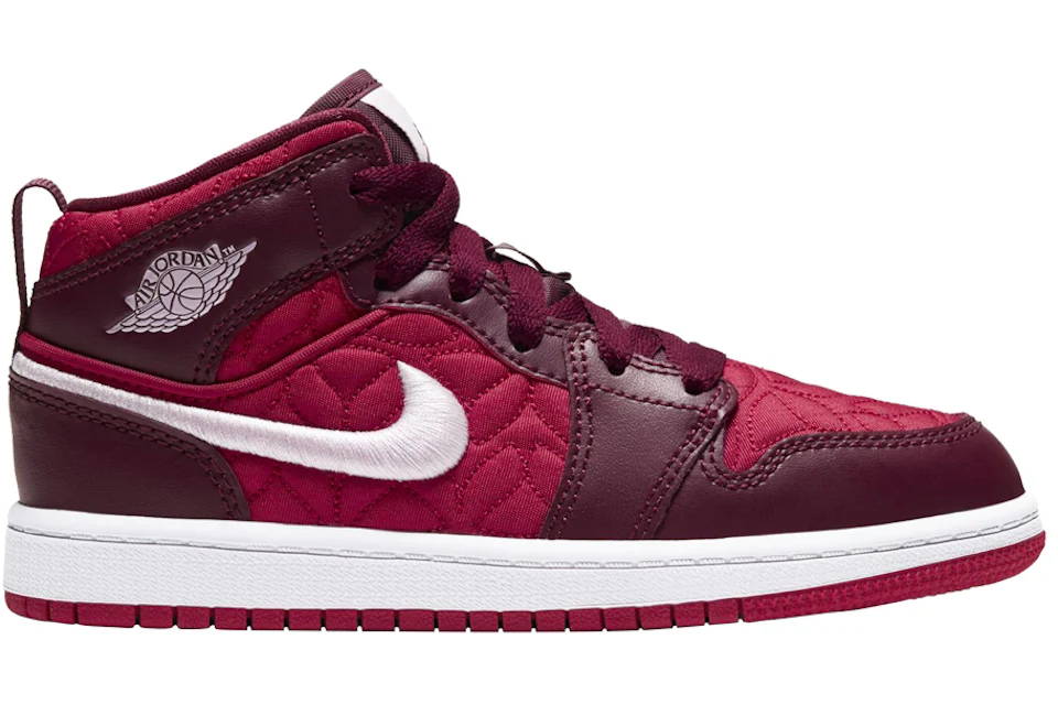 Jordan 1 Mid Red Quilt (PS) Kids' - AV5173-600 - US