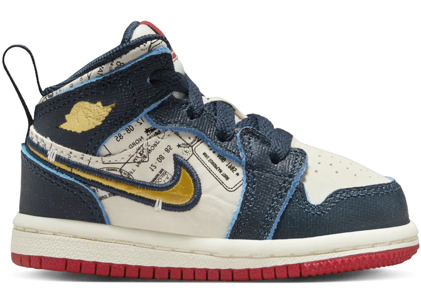 Jordan Mid SE Armory Navy Pale Ivory Sport Red Metallic Gold (TD