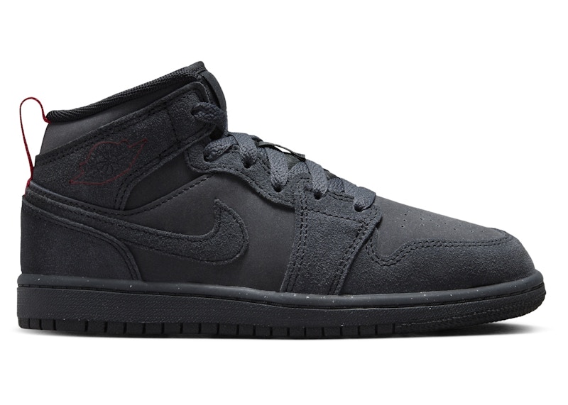 Pre-owned Jordan 1 Mid Se Craft Sneakers In Dark Smoke Grey/varsity Red/black In Multi