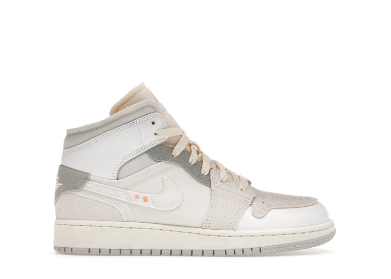 Jordan 1 Mid SE Craft Inside Out White Grey Men's - DM9652-100 - US