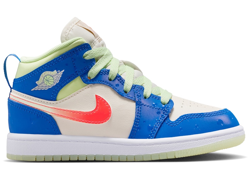 Jordan 1 Mid SE Infrared Sneakers in Game Royal/Barely Volt/Infrared 23