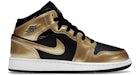 Jordan 1 Mid SE en dorado y negro metálico (para escolares)