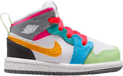 Nike Jordan Zapatos Air Jordan 1 Mid SE Light Club CW1140-100 para mujer,  Negro/Blanco-Multi