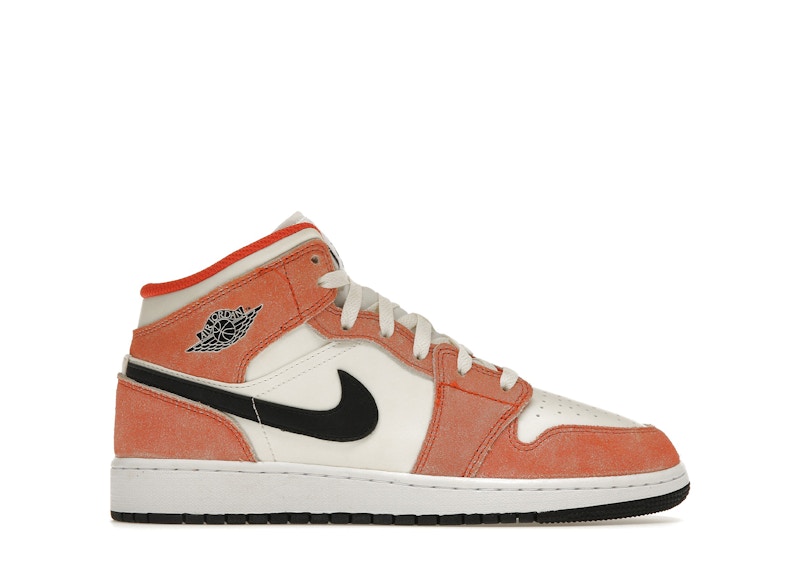 Jordan 1 Mid SE Orange Suede (GS) Kids' - DV1336-800 - US