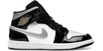 Jordan 1 Mid SE Patent Noir Blanc Metallic Argenté Metallic Doré
