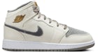 Jordan 1 Mid SE Sail Metallic Gold Flat Pewter (GS)