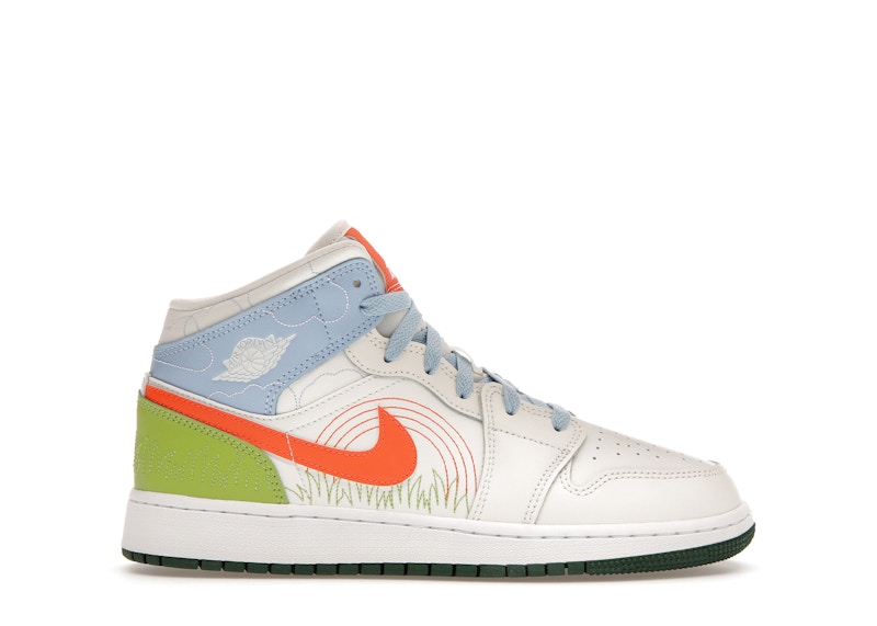 Air jordan 1 retro mid se starfish best sale orange platinium