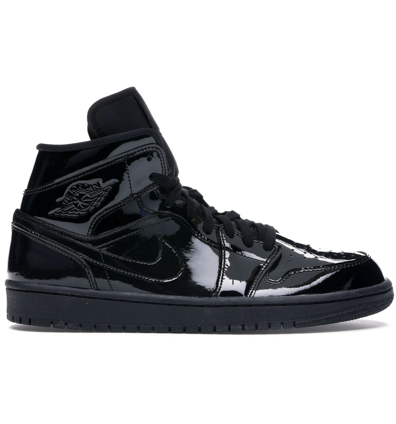 All black patent leather jordan 1 best sale