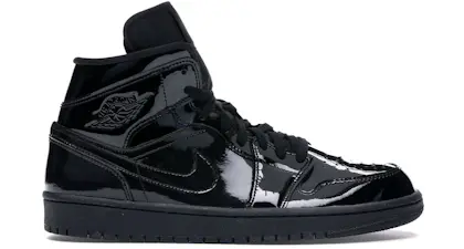 Jordan 1 Mid Triple White Patent Swoosh (Women's) - BQ6472-100 - US