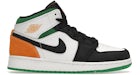 Jordan 1 Mid SE Blanco Laser Anaranjado Lucky Verde (para escolares)