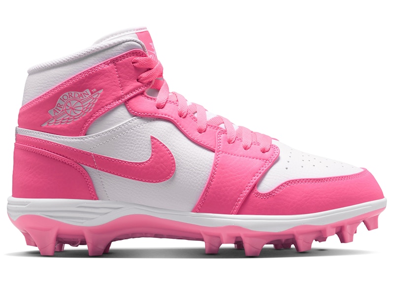 Jordan 1 Mid TD Cleat Digital Pink White Men's - FJ6805-600 - US