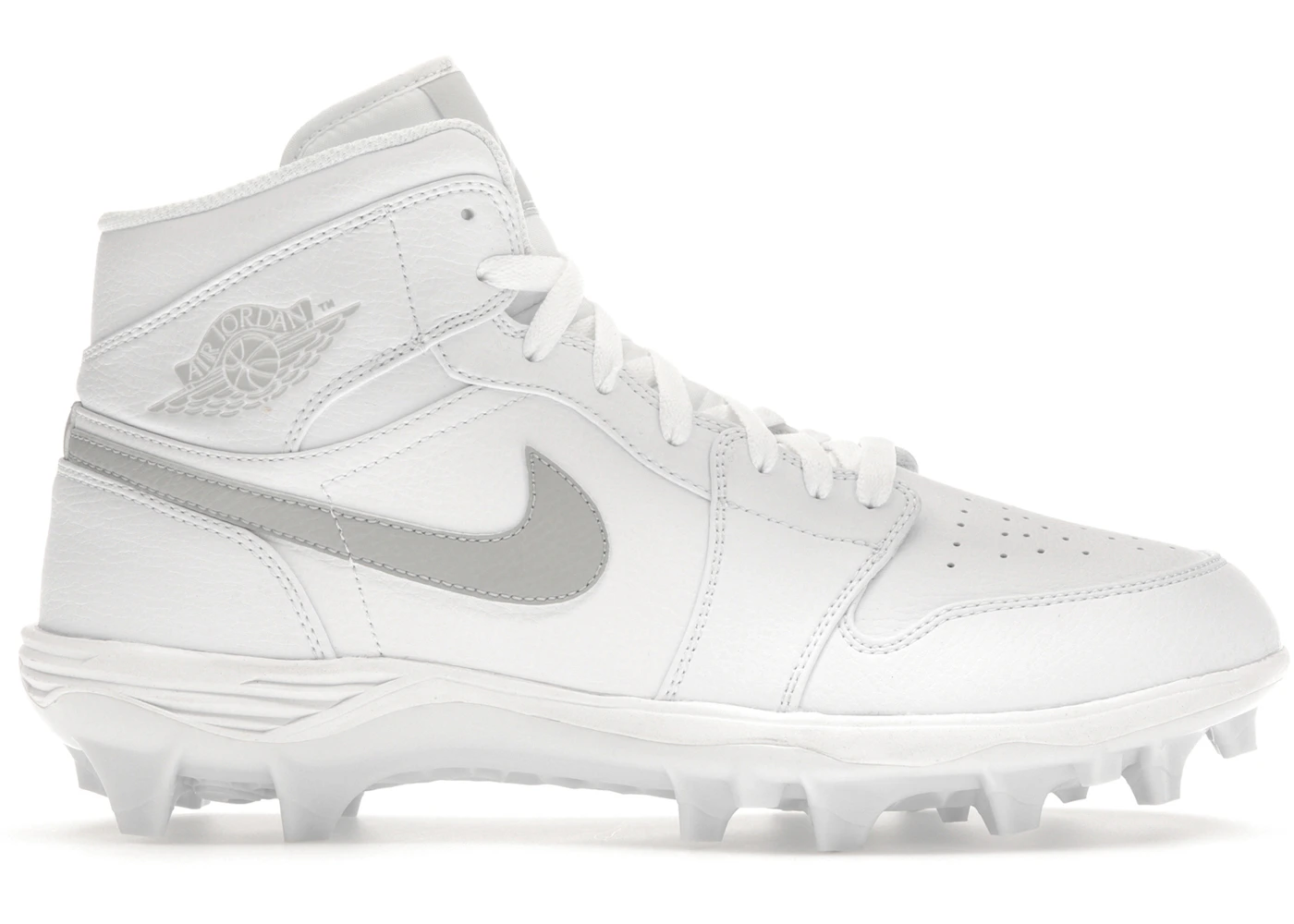 Jordan 1 Mid TD Cleat White Grey Fog Men's - FJ6805-101 - US