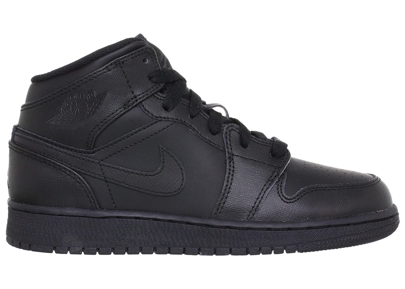 Jordan 1 Mid Triple Black (2022) (GS) Kids' - 554725-093 - US