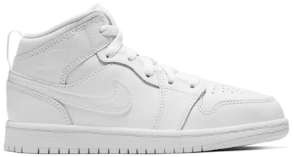 Jordan 1 Mid Triple White Patent Swoosh (W) - BQ6472-100